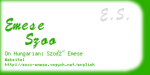 emese szoo business card